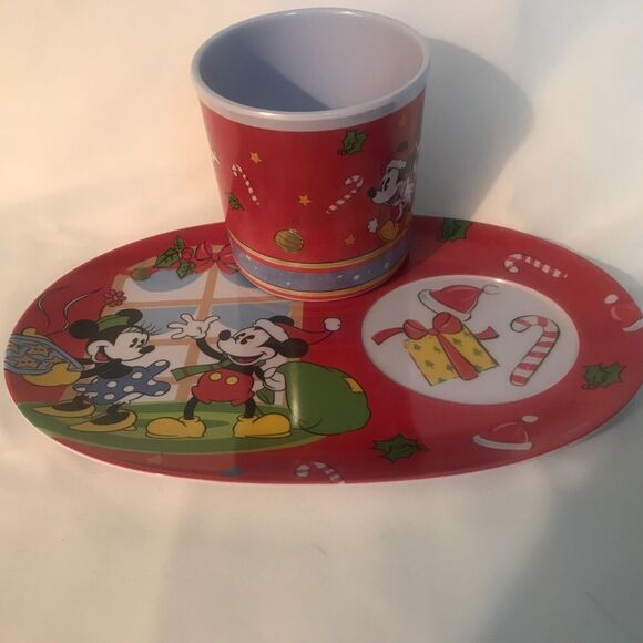 JCPENNEY/DISNEY-Mickey Mouse & Minnie Mouse Christmas Holiday Plate/Mug Set RARE - Picture 7 of 8